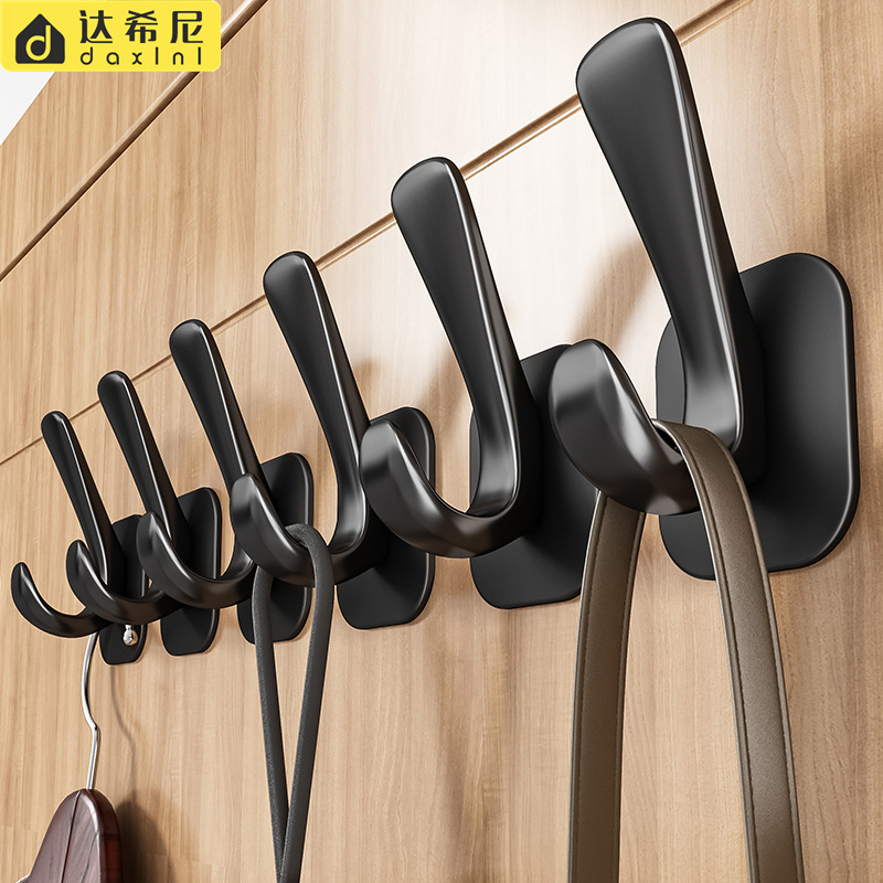 No-Drill Hooks for Entryway Shoe Cabinet, Wardrobe Clothes Wall-Mounted Hooks, Coat Hooks for Entryway and Behind the Door, Adhesive Hooks