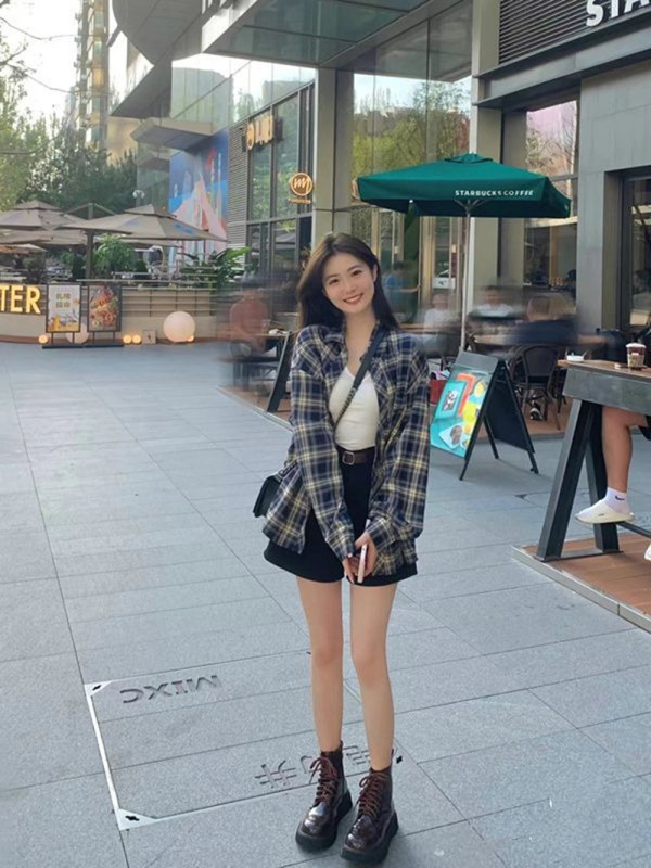 チェック柄シャツレディーストップス春と夏の韓国スタイルルーズレイジースタイルレトロ長袖シャツカーディガンジャケット卸売|undefined