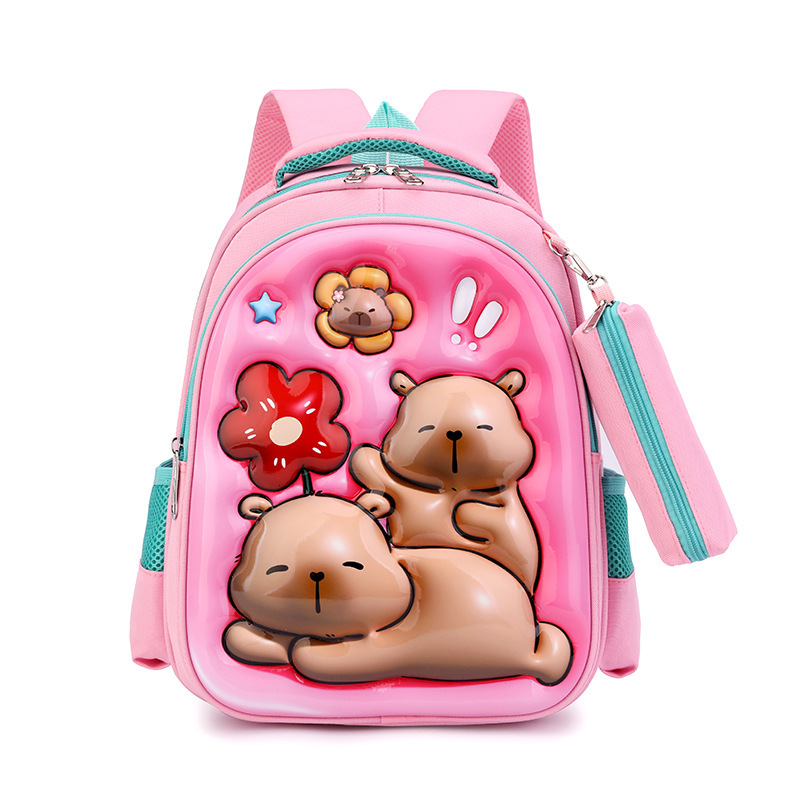 外国貿易の新しいカピバラカ通の子供のリュックサックのペンの袋の2つのセットの超軽い生地の小学生のカバン|undefined