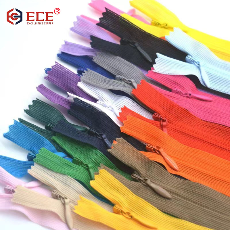 3号蕾丝布边隐形尼龙闭尾拉链厂家批发网边抱枕家纺靠垫口袋自锁