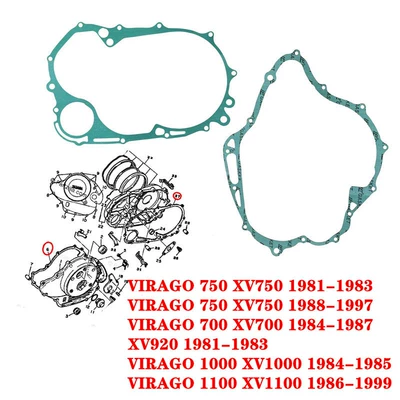 XV700 84-87 XV1000/1100 86-99 XV750 Generator side cover gasket clutch starter disc