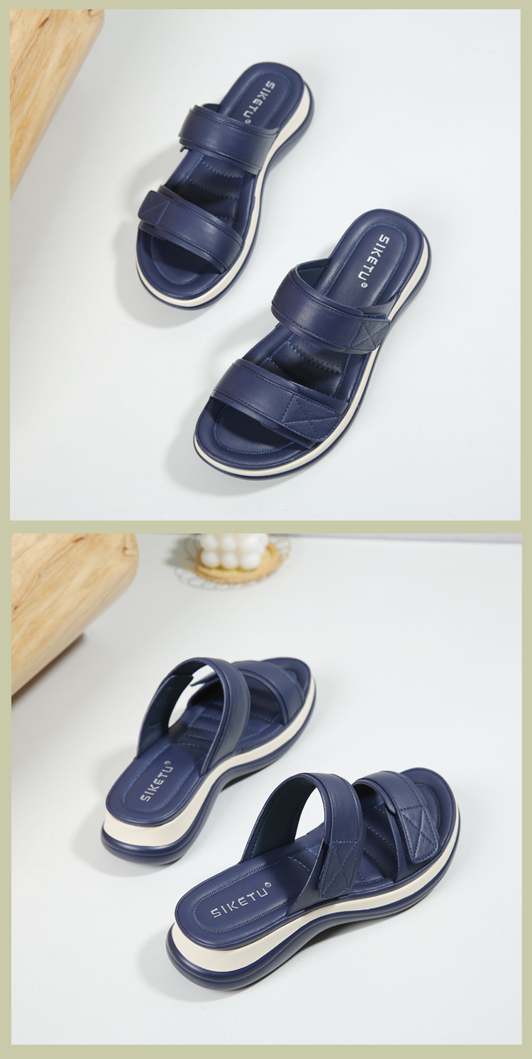 Dép sandal nữ xỏ ngón đế dày chống trơn mùa hè 2026 — Màu nâu, Màu camel, Màu xanh ngọc chi tiết 15