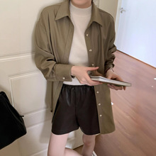 2025秋季原创新款韩版秋冬皮裤女高级感ins黑色日韩休闲文艺短裤