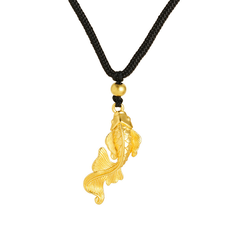 Big Fish Begonia trenzado cuerda colgante nacional retro Vietnam arena oro koi collar joyería de la aleación de cobre no se desvanece durante mucho tiempo