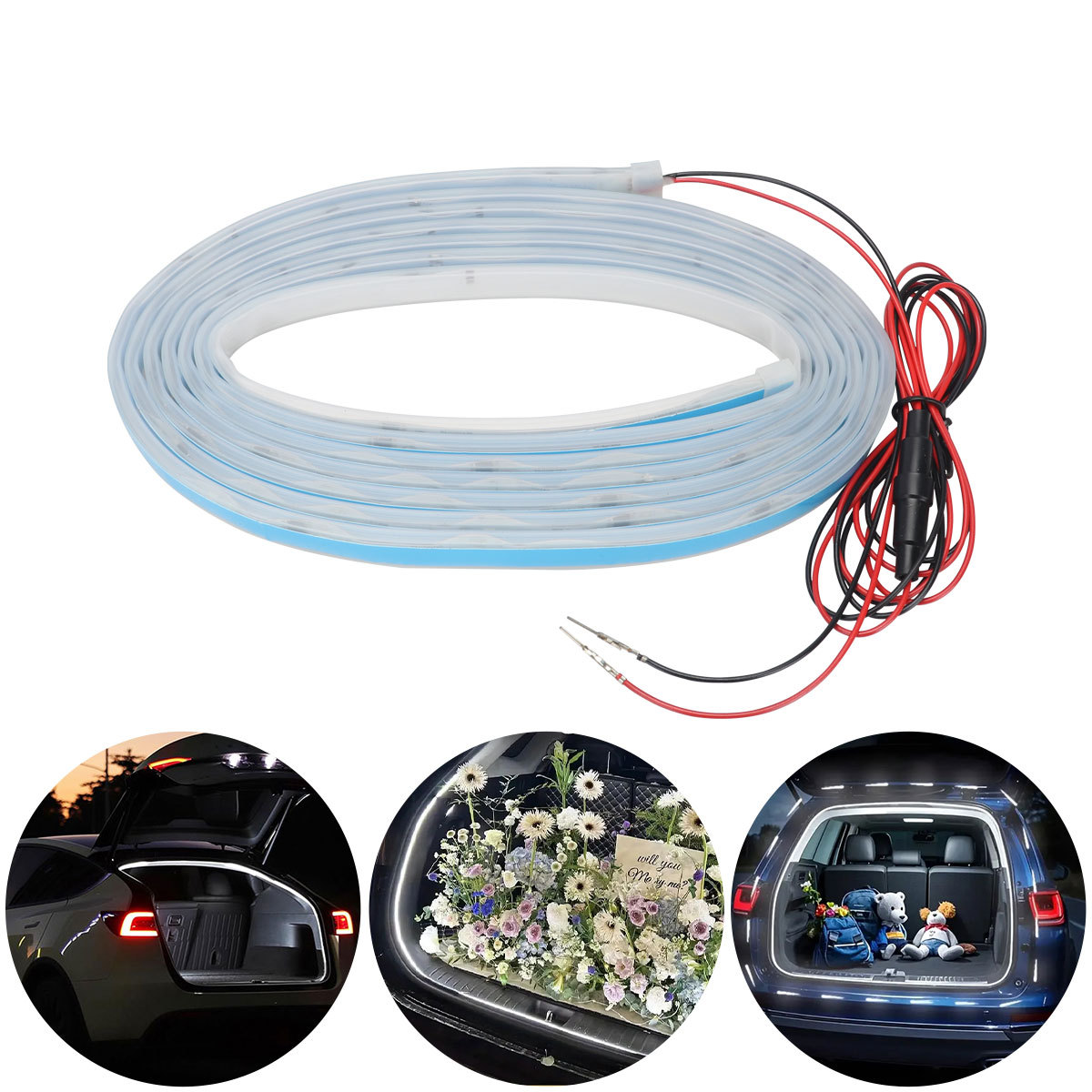 跨境后备箱氛围灯条改装尾门照明灯迎宾带LED内饰配件装饰光源