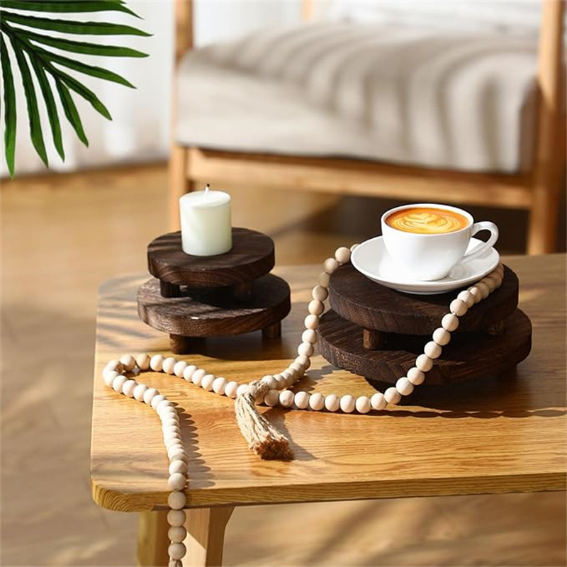 木质立管展示木质底座支架迷你立管支架圆形木质立管支架乡村立管