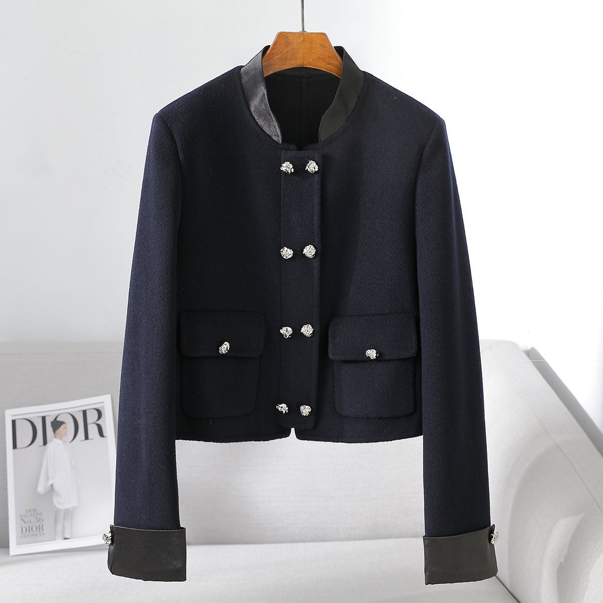 Small Quantity of Clothing 2025 Autumn and Winter New Style 15 Cashmere Short Woolen Outwear Stand Collar Double-Sided Woolen Outwear for Women