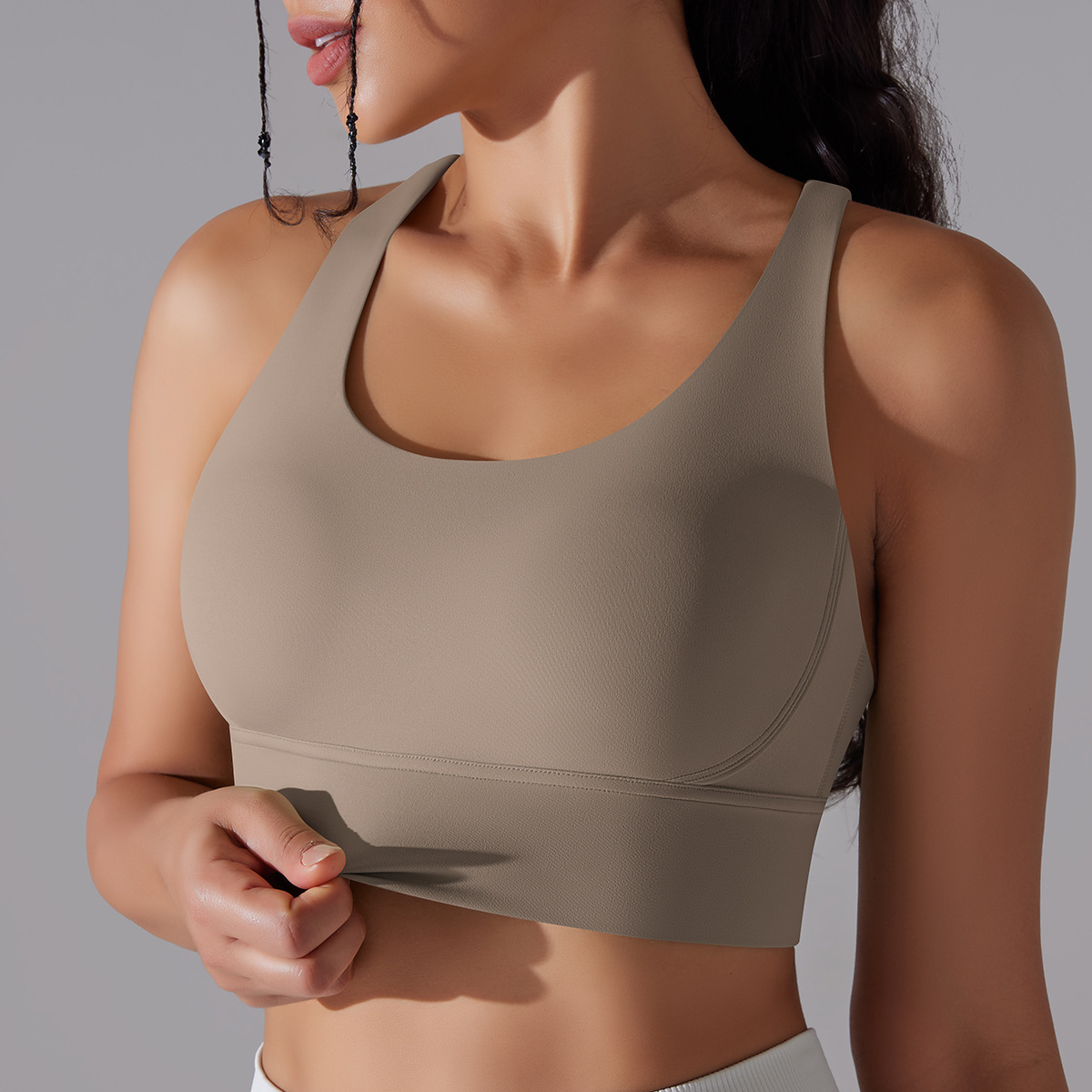 127g Weight Sleeveless Sleeve Length Nylon, Spandex Fabric Type Short Top Length Halter Crisscross Tank Tops Type Fitness, Yoga Occasion U Neck Neckline Solid Color Pattern Sports Style Sports Solid Color Nylon Spandex U Neck Active Tops Halter Crisscross Tank 105