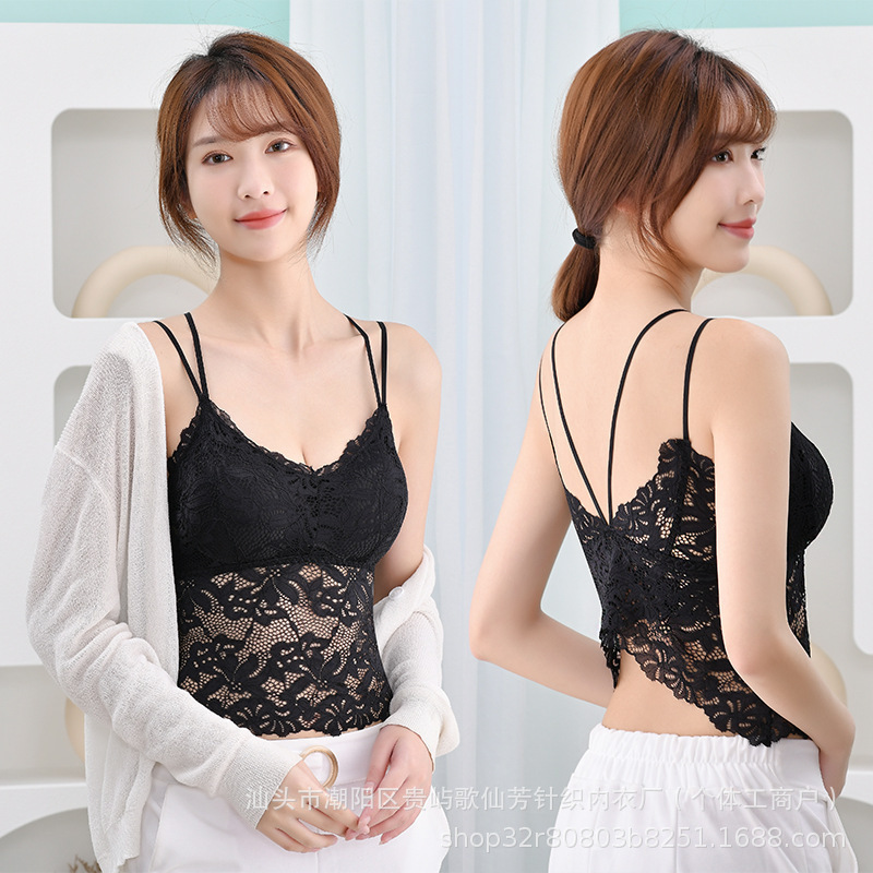 9970 Clavicle Lace Beautiful Back Sling Women's Chest Wrapping Summer Thin Backless Strapless Chest Pad Chest Pad Outer Wear Tiktok Internet Popular Underwear