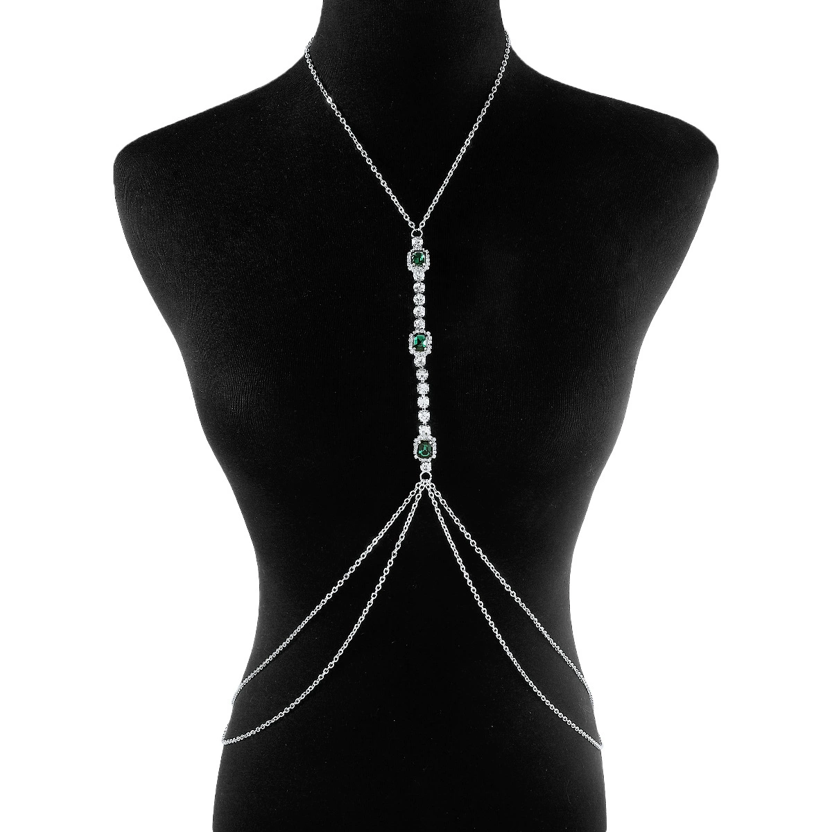 C0480 Cross -border European and American sexy leisure holiday style body chain spring and summer fashion cross -popular imitation drilling chain