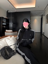 黑泽玄七微胖mm2025秋季新款长袖外套宽松休闲裤A韩系运动套装女