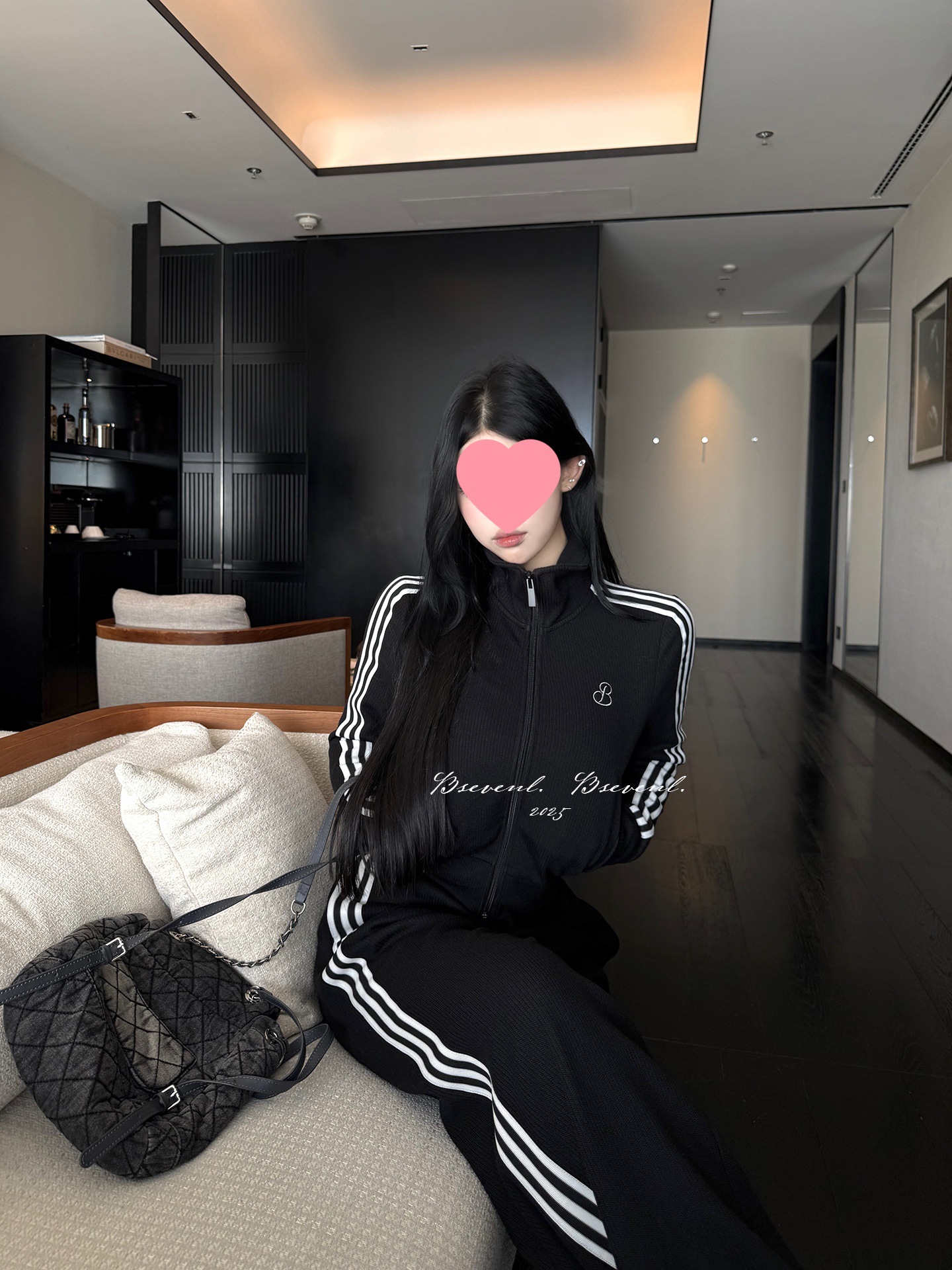 黑泽玄七微胖mm2025秋季新款长袖外套宽松休闲裤A韩系运动套装女