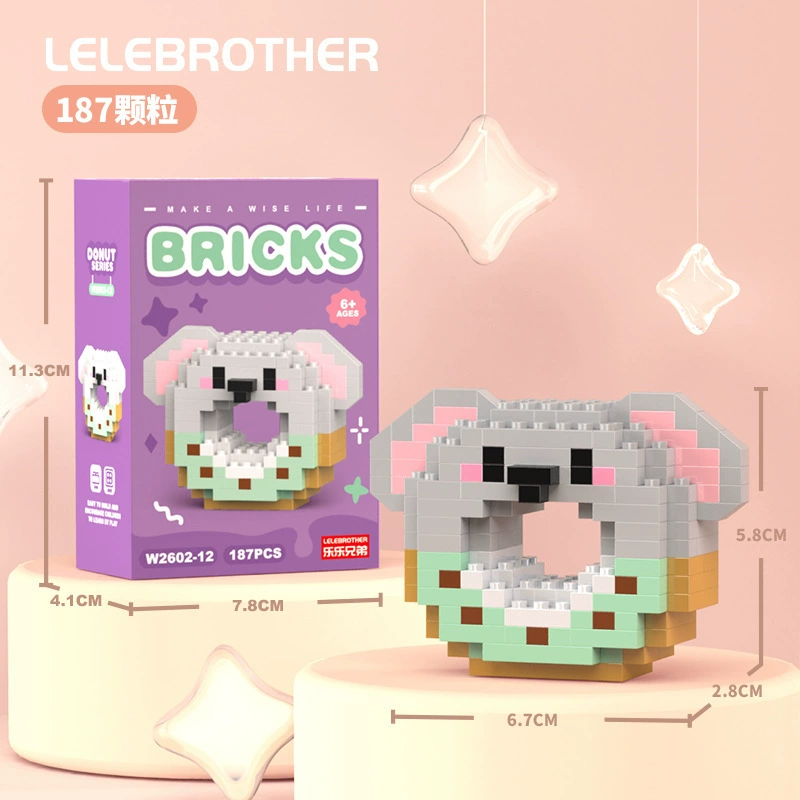 Micro‑block cartoon doll constructor (Lego style), strawberry & mini bears, blind box, micro pieces