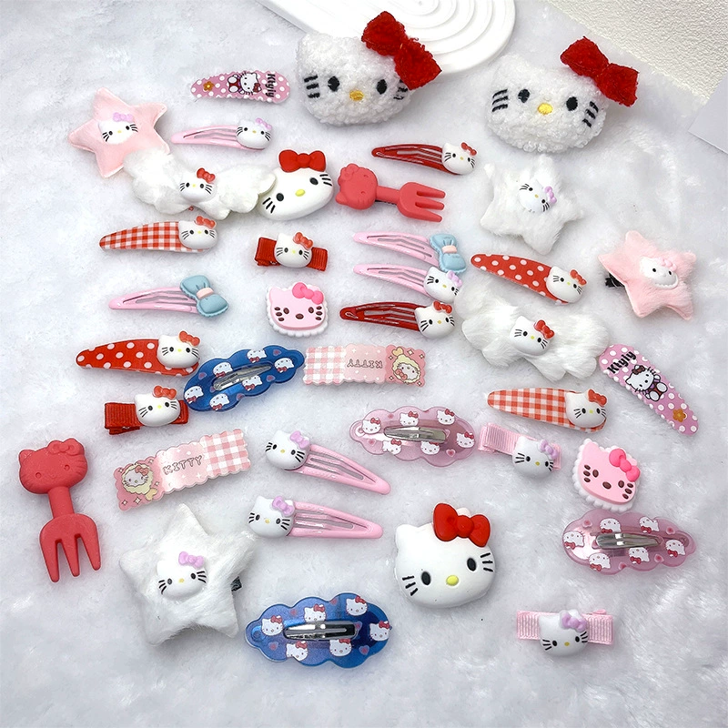 Заколки для волос (Hello Kitty) набор принцессы — разноцветные рисунки, 6–19 шт