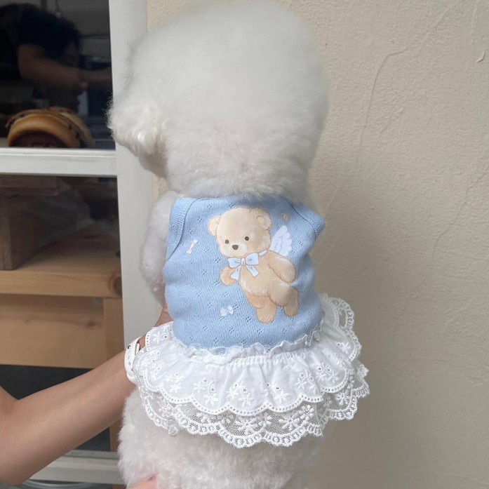Vestido de tirantes transpirable con estampado de oso para perros_voghion.com