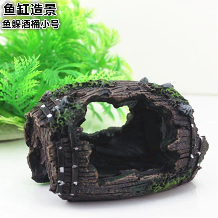 Специальные украшения для аквариума/Аквариум принадлежности/Рыба-рептилия прячется в пещере/черный винный ведро