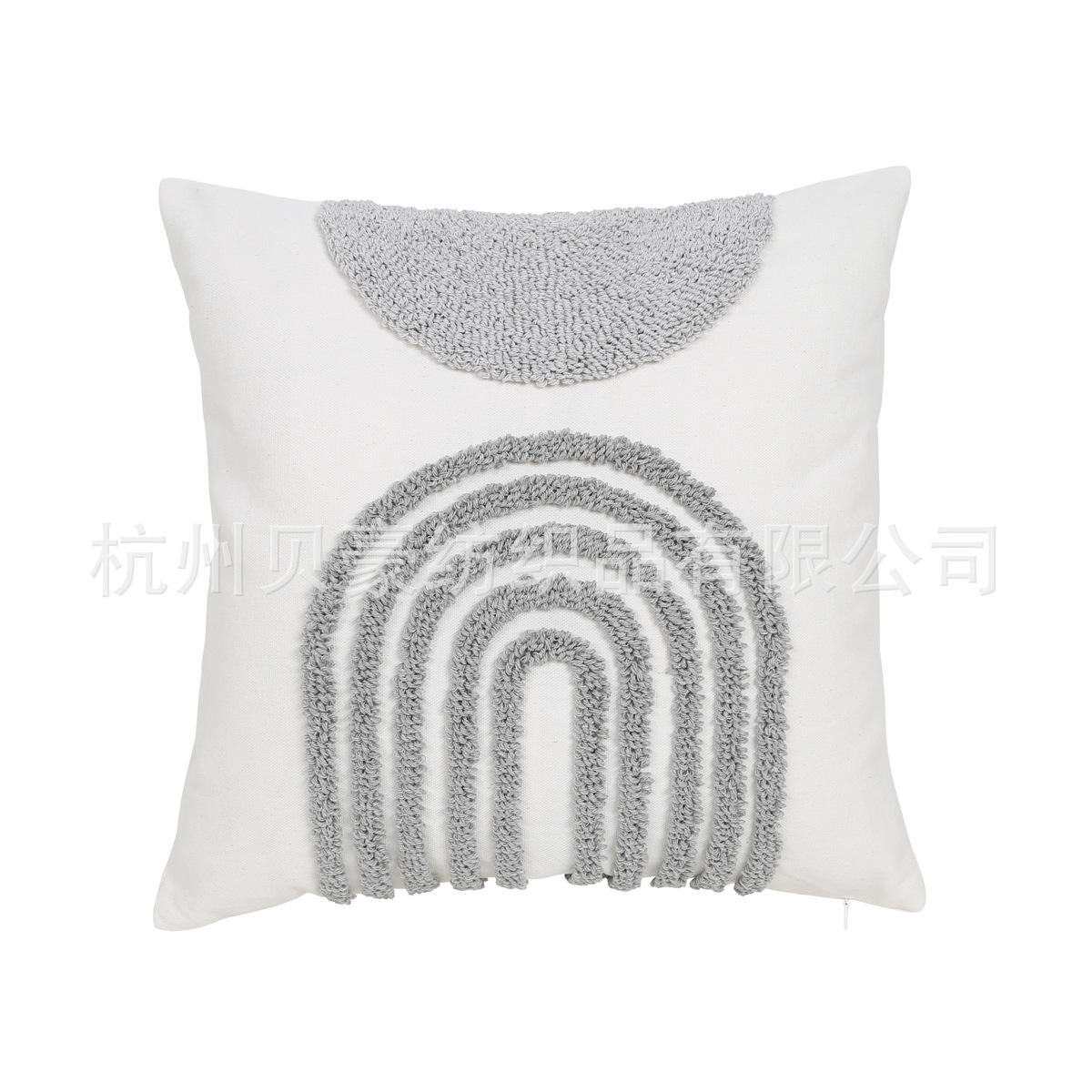 Semicircular bordado círculo geométrico abrazar almohada cubierta moderna simple bordado rayas almohada de la sala de estar dormitorio modelo casa almohada de alojamiento