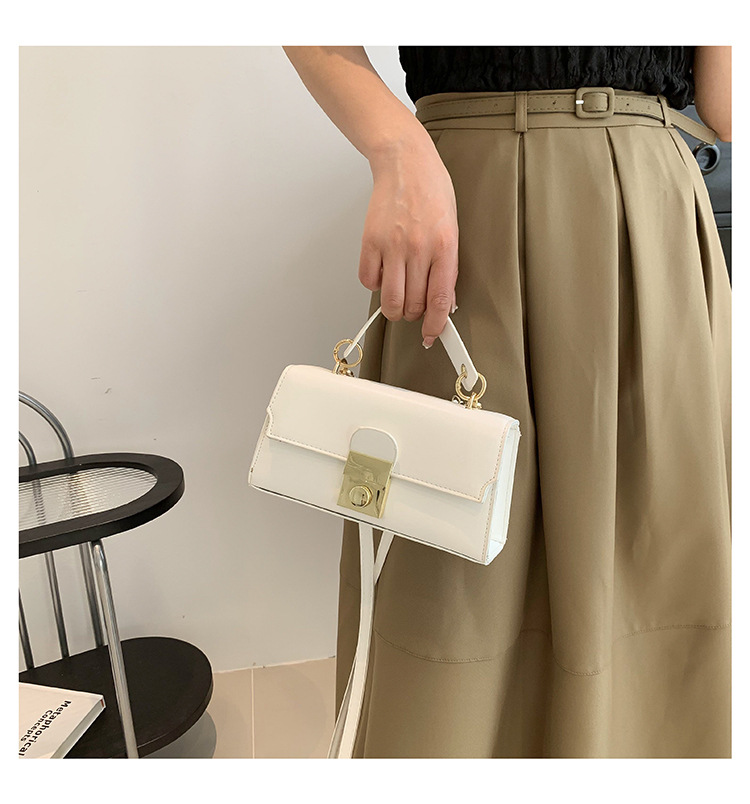 422g Weight Lock Fashion Element Lock clasp Closure Type Single Shoulder Strap Strap Type Square Bag Bags Type Daily, Street Occasion Pu Leather Material Solid Color Pattern All Seasons Season Women's Gender Elegant, Streetwear Style Square Shape Small Size Women's Small Pu Leather Solid Color Elegant Streetwear Lock Square Lock Clasp Square Bag 1