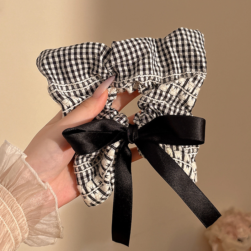 Coletero Scrunchie de Encaje con Flor de Alta Elasticidad para Mujer