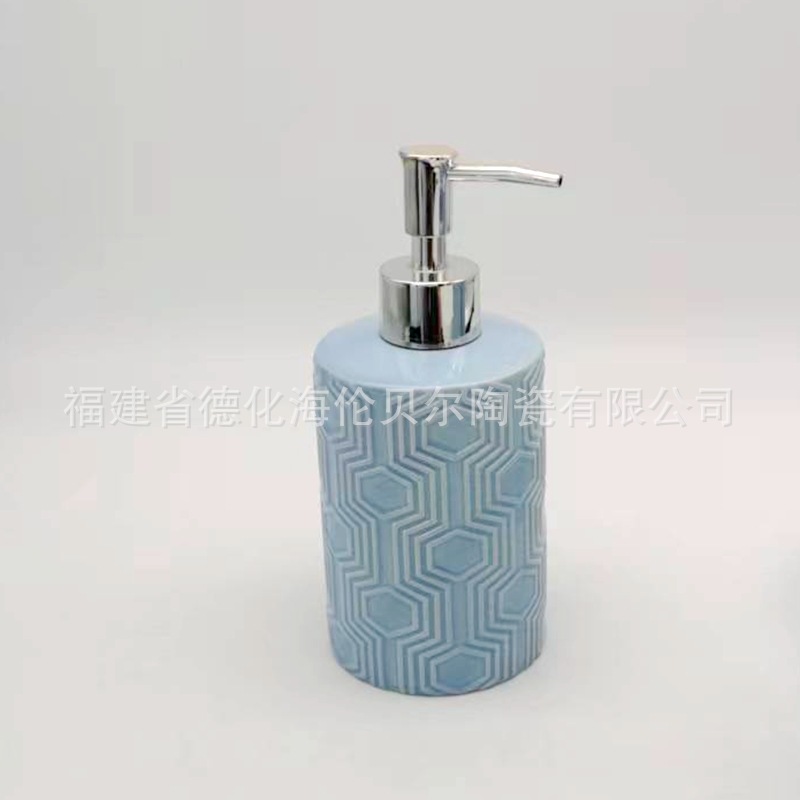 Juego de Baño de Cerámica de 4 Piezas con Relieve para Baño