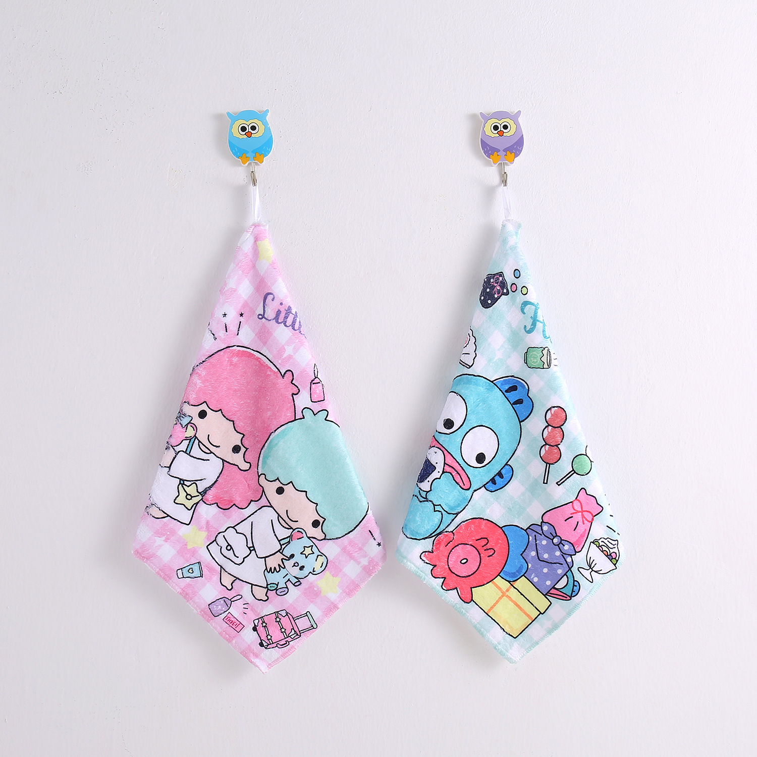 Cute cartoon square kitchen dish towel bathroom living room handkerchief for outdoor carrying