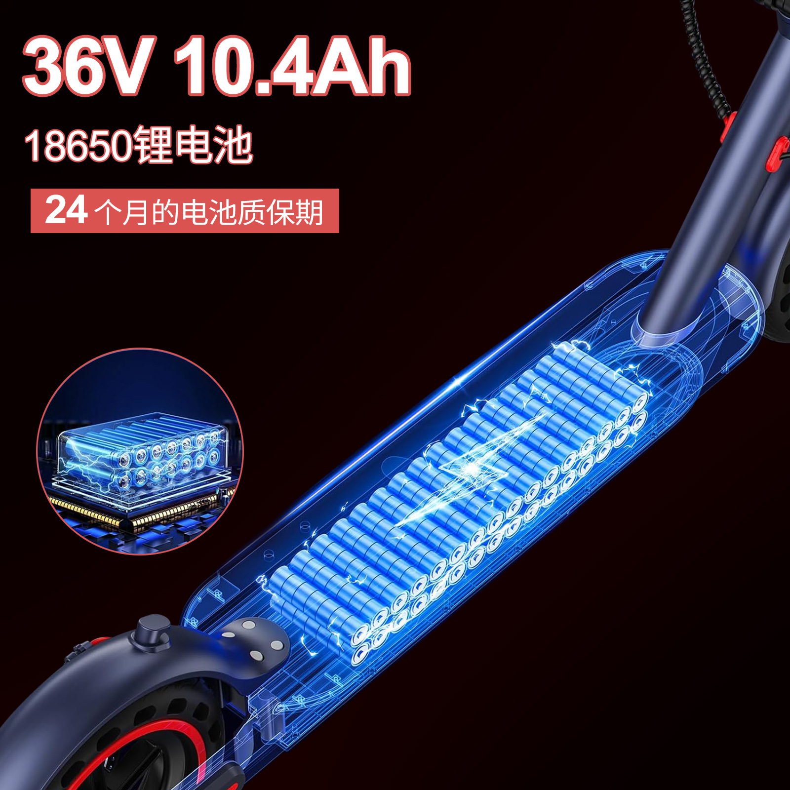Overseas Warehouse Hezzo Electric Scooter, Foldable and Lightweight, 10.4Ah Honeycomb Tire, 8.5inch Inch, Adult Outdoor Transportation