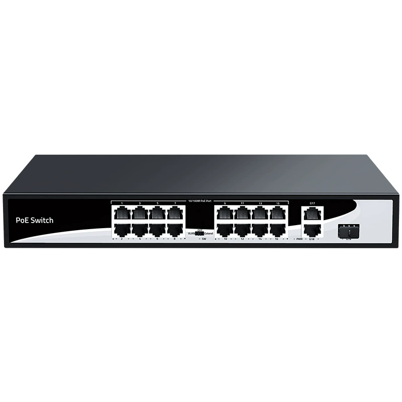 Lianguo PoE коммутатор 18 портов Gigabit с 1 SFP портом, защита от короткого замыкания, изоляция VLAN, удлинение до 250 метров