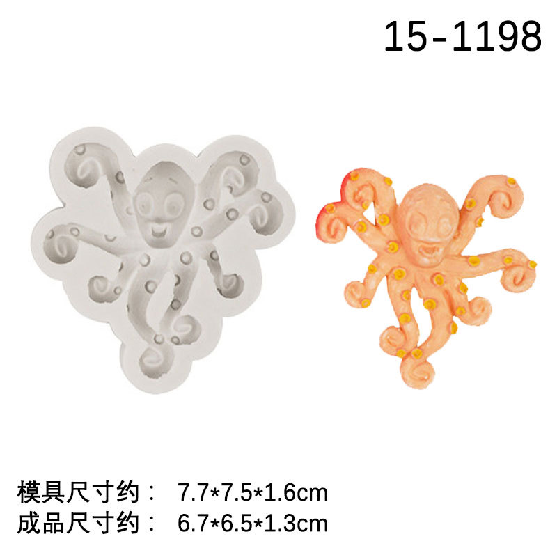 DIY Marina estrellas de mar pulpo delfín fondant cake molde silicona chocolate arcilla epoxi hecho a mano