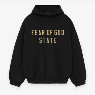 Fearofgod Double-Line Essentials24Fw Autumn and Winter Fleece-Lined Loose Casual Hooded Sweatshirt, Trendyy and Versatile