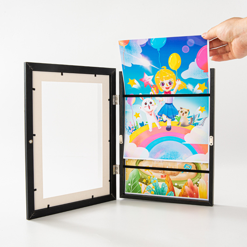 Cross-border explosions flip photo frame table A4 children's art painting magnetic suction frame two graffiti storage photo frame wholesale Cross-border explosions flip photo frame table A4 children's art painting magnetic suction frame two graffiti storage photo frame wholesale