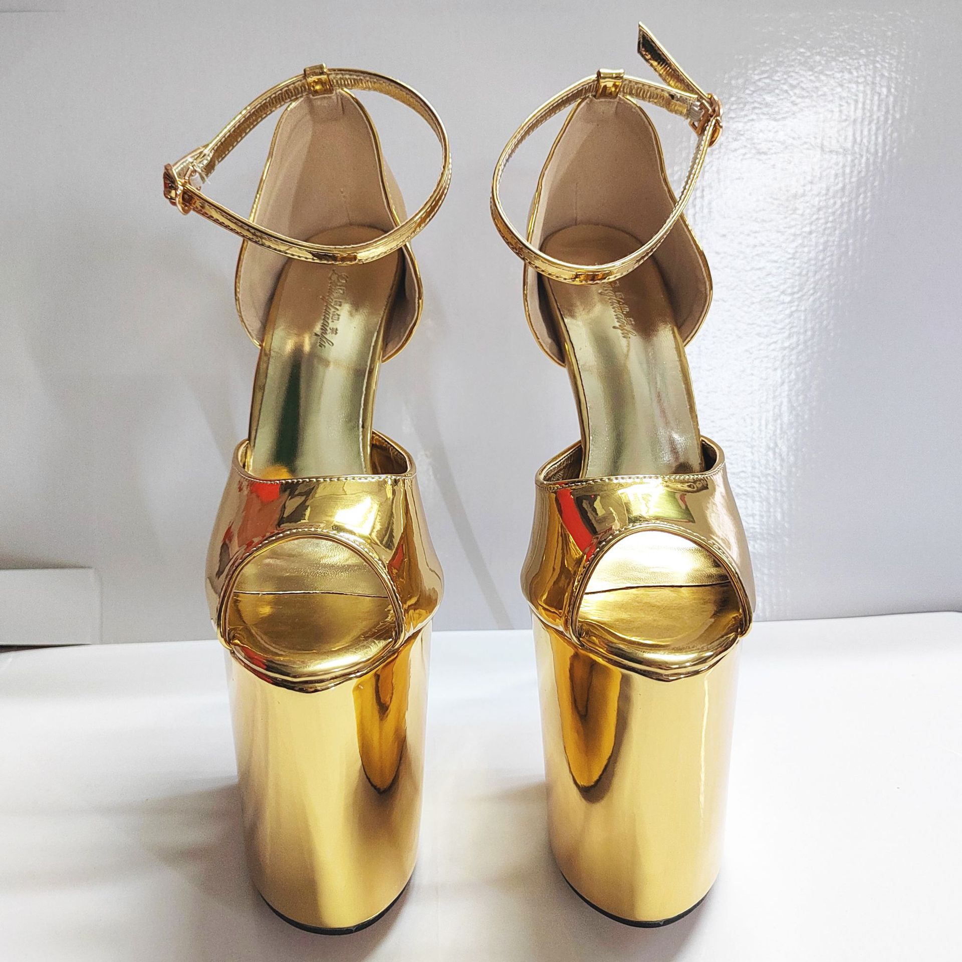 Sandal cao gót nữ hở mũi phong cách Âu Mỹ gợi cảm, gót thép 22 cm — Màu đen chi tiết 1