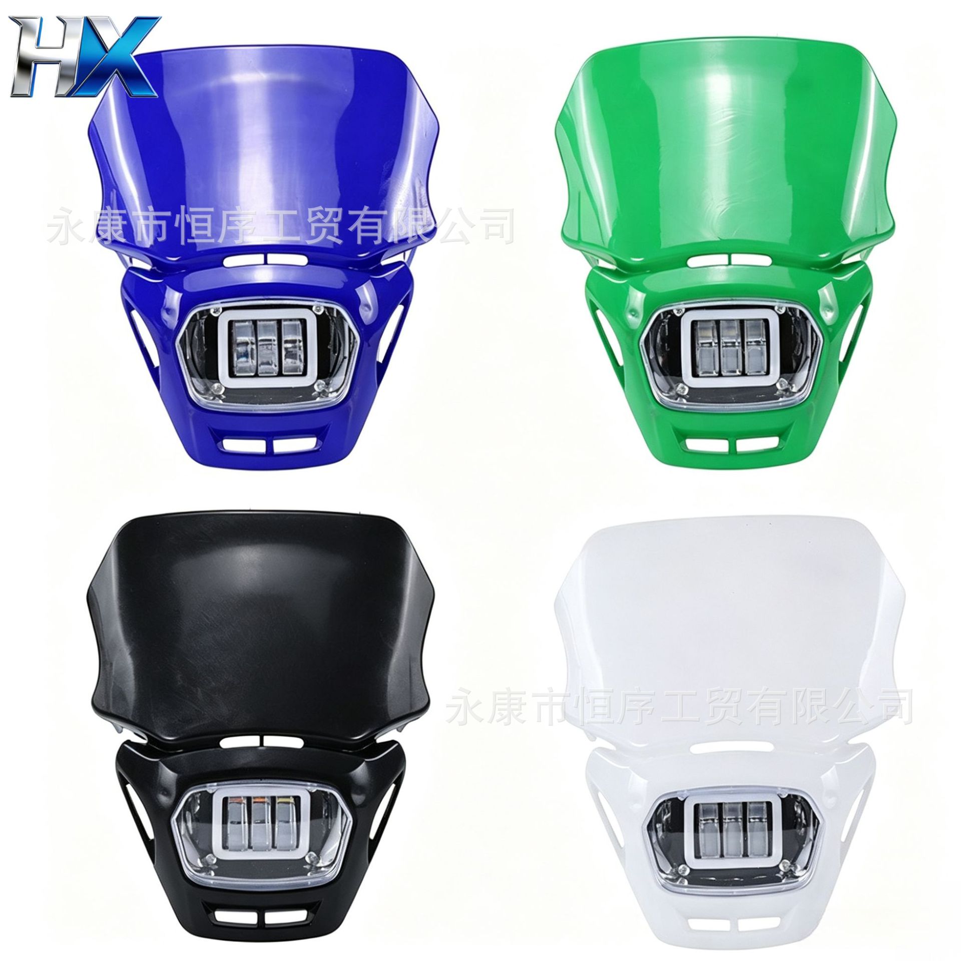 Off-road motorcycle LED headlight modification accessories: Flying Eagle Apollo small high-performance four-eye ghost face square headlight