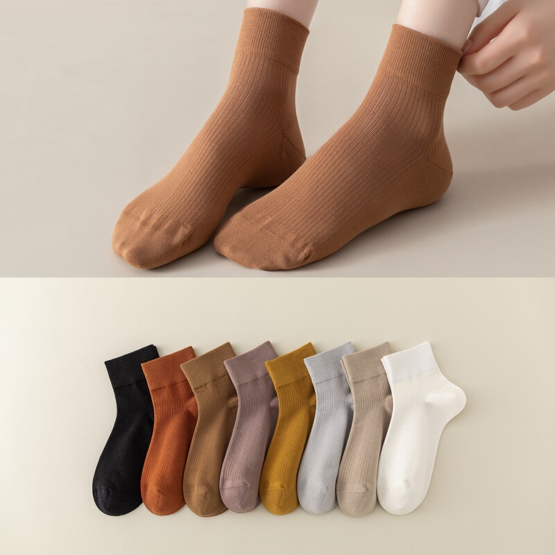 200 Needle Boneless Solid Color Cotton Women's Socks Imitation Double Needle Vertical Strip Khmer Socks Sweat-Absorbing Women's Socks Zhuji Socks 200 Needle Boneless Solid Color Cotton Women's Socks Imitation Double Needle Vertical Strip Khmer Socks Sweat-Absorbing Women's Socks Zhuji Socks