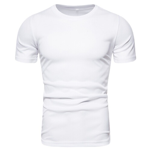 2025 Amazon WISH Summer New Men's Short Sleeve Solid Color T-Shirt Casual Crew Neck Base Shirt Large Size (Large