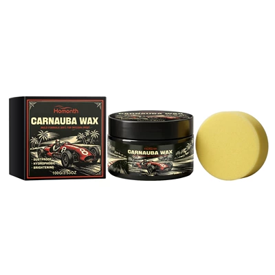 Cross-Border Homonth Brazilian Palm Wax Car Paint Scratch Repair, Maintenance, Refurbishment, Cleaning, and Gloss Enhancement (Car wax) - 100g1-sponge1
