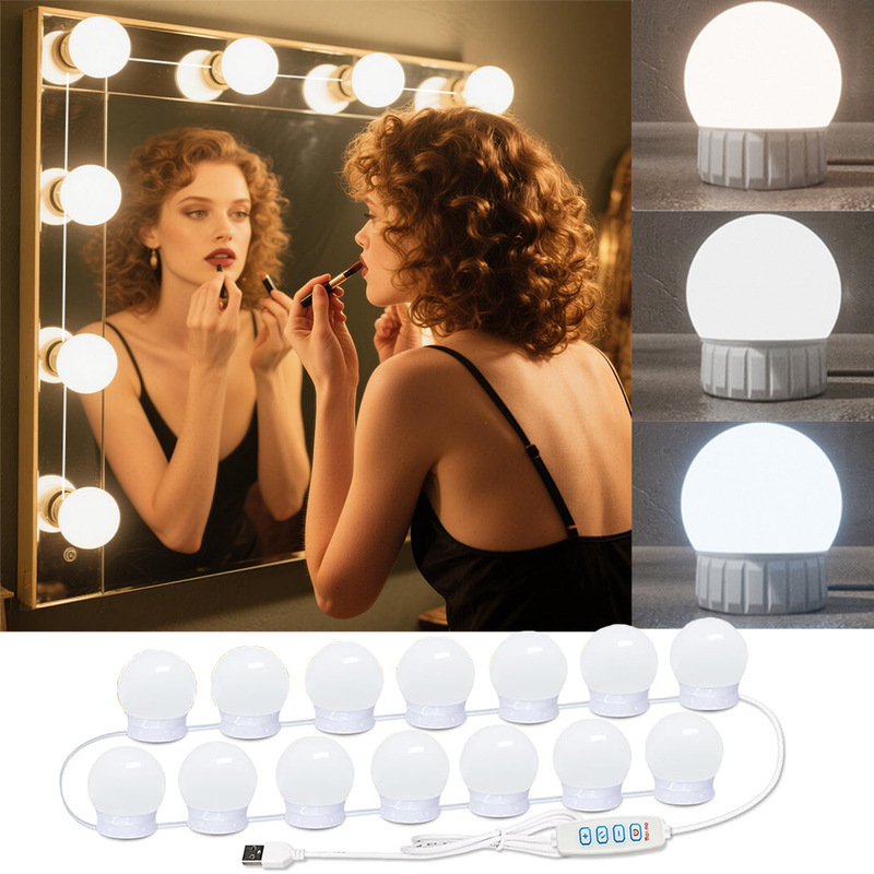 Cross-border new USB makeup lamp punch-free paste 5V Hollywood lamp led fill light dressing table lamp beauty lamp Cross-border new USB makeup lamp punch-free paste 5V Hollywood lamp led fill light dressing table lamp beauty lamp