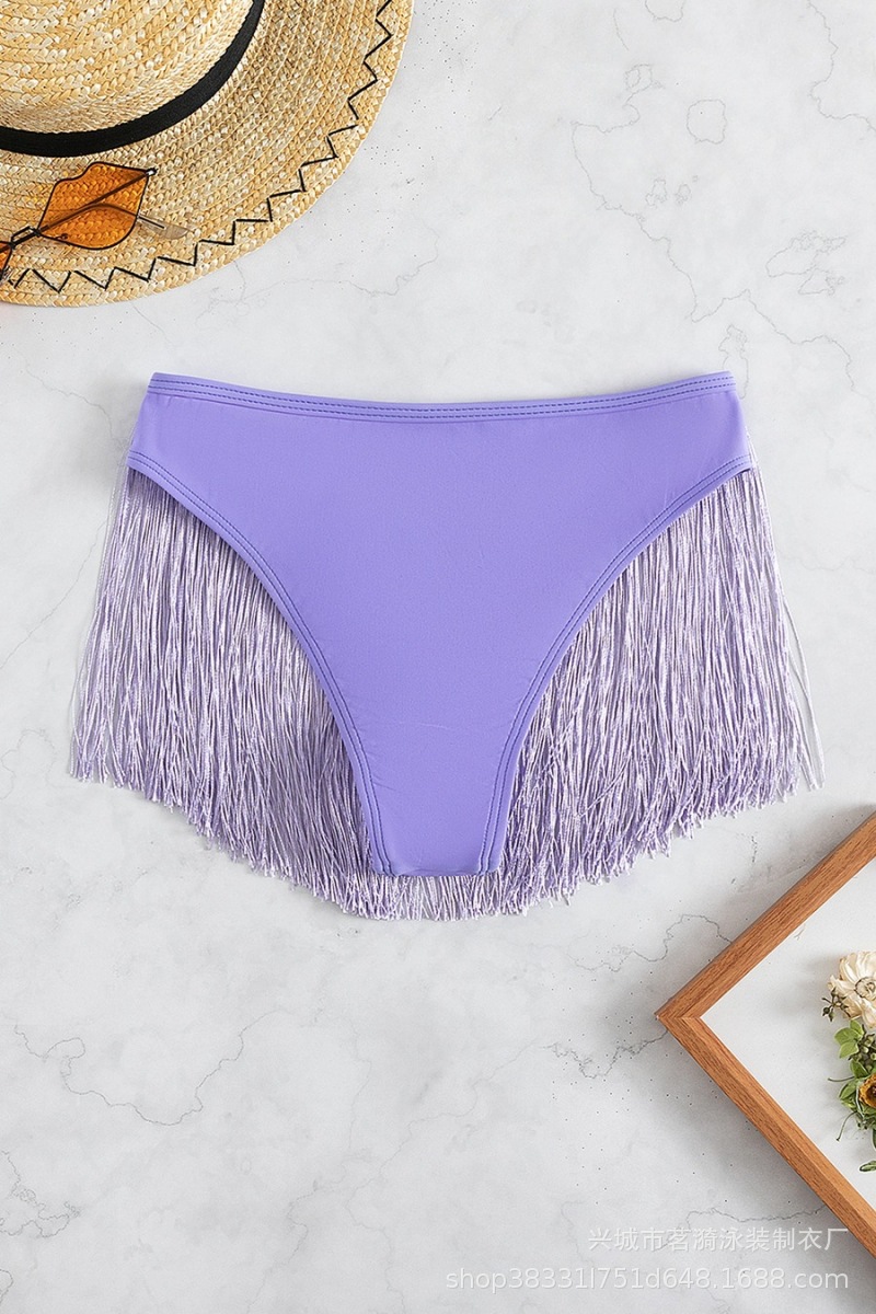 2022 nuevo triángulo de alta gama europea y americana sexy moda hermosa de secado rápido tamaño libre Playa de las mujeres traje de baño decorativo púrpura