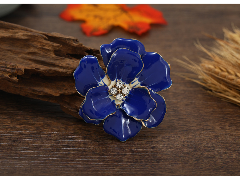 Elegant Flower Alloy Enamel Artificial Gemstones Unisex Brooches display picture 3