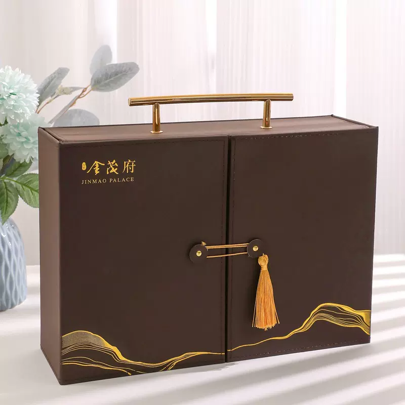 礼品箱皮盒定制高档交房箱定做 现货皮质钥匙箱 交房盒楼盘房地产