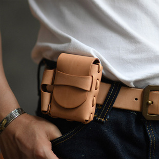 New waist-hanging leather cigarette storage box creative portable retro style waist-hanging leather cigarette box cigarette leather case