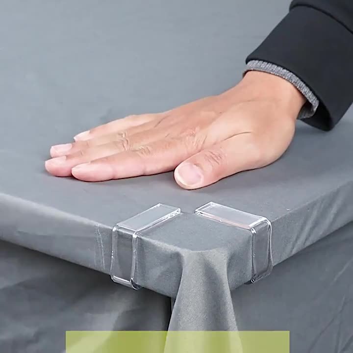 透明テーブルクロスクリップ、テーブルクロス固定クリップ、キッチンテーブルクロスクリップ、家庭用テーブルクロスクリップ、目に見えない滑り止め表面、パンチなし|undefined