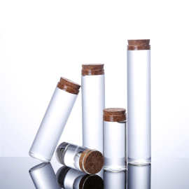 包邮直径30mm管制瓶文玩玻璃试管透明木塞玻璃瓶许愿瓶干花瓶10只