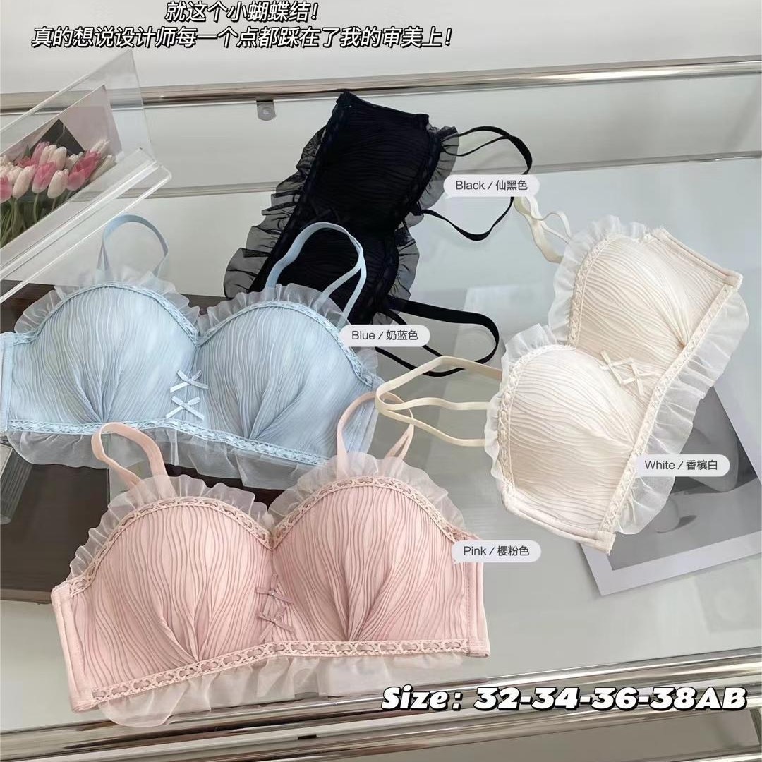 Original Bra Clustering Small Cup, Non-Wire, Non-Slip Women's Bra for Fat Pockets, Anti-Sagging Half Cup Pure Desire Underwire Bra
