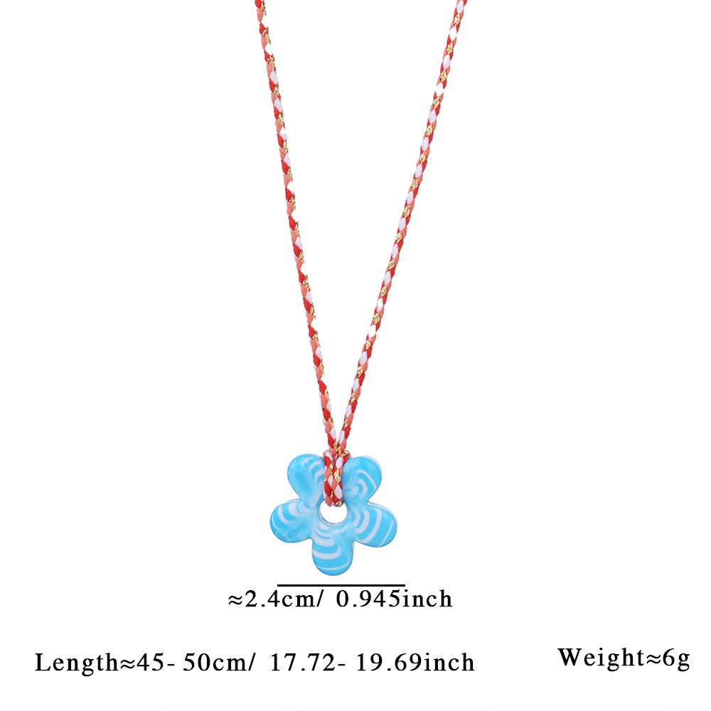 10g Weight glass Pendant Material Pendant Necklace Classification rope Chain Material Woven Chain Chain Type 1 Piece Quantity Holiday, Daily Occasion glass, rope Material Flower Pattern Women's Gender Plating Design Vintage Style, Classic Style Style Vintage Style Classic Style Flower Glass Rope Woven Chain Pendant Necklaces Wholesale 6