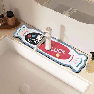Cartoon cute faucet draining mat bathroom washstand splash-proof mat wash basin diatom mud absorbent mat