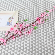装饰绢布假花枝仿真花人造桃花树装饰花支仿真桃花天津厂家批发