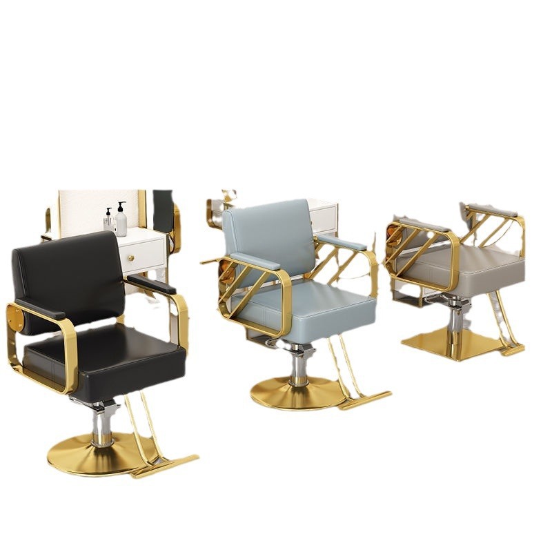 Silla de peluquería de salón de peluquería puede caer silla de corte de pelo red red tienda de marea roja tiñido raspado silla elevadora