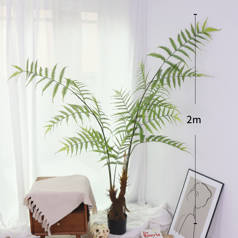 ソフト装飾造園シミュレーションヘリシウムシダ鉢植えシミュレーションゴールデンサルシダ屋内床置き装飾偽植物緑植物|undefined