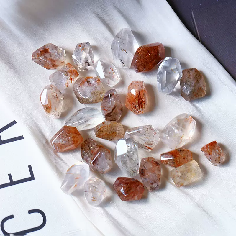 天然水晶黑金超七随形配件diy手工编织手链项链串珠材料项链配饰