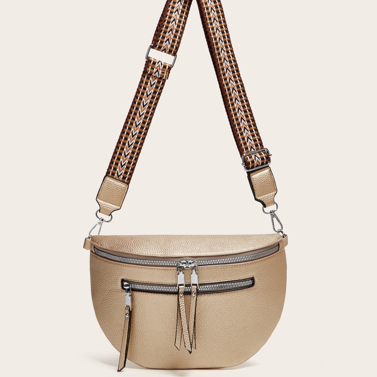 Pu Leather Material Solid Color Pattern Women's Streetwear Solid Color Pu Leather Waist Bags